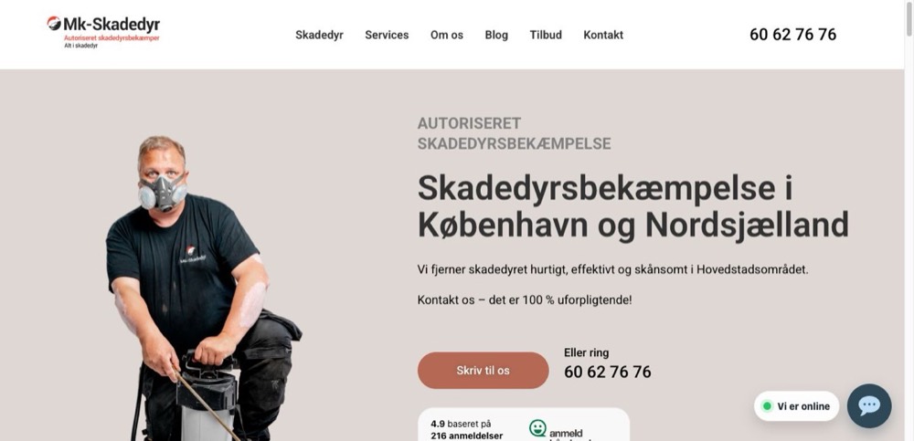 Forsiden af MK Skadedyr